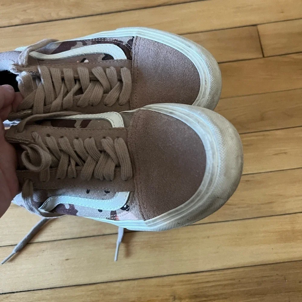 Vans Old Skool Pro Desert Camo Brown‎ Lace Up Canvas Suede Shoes Mens